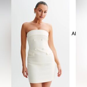 🛍️BLACK FRIDAY DEAL🛍️ Meshki- Abbie Strapless Suiting Mini Dress - Ivory